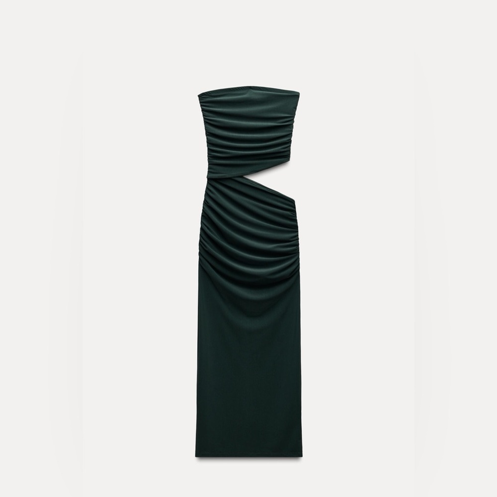 Zara Woman’s Draped Cut-Out Strapless Dress Size Large